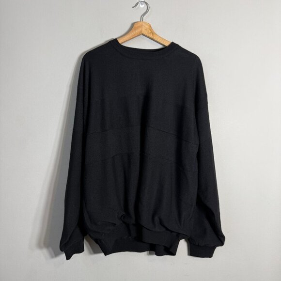 Cutter & Buck Merino Wool Nylon Lined Crewneck Sweater Pullover Mens Large Black - Picture 2 of 12